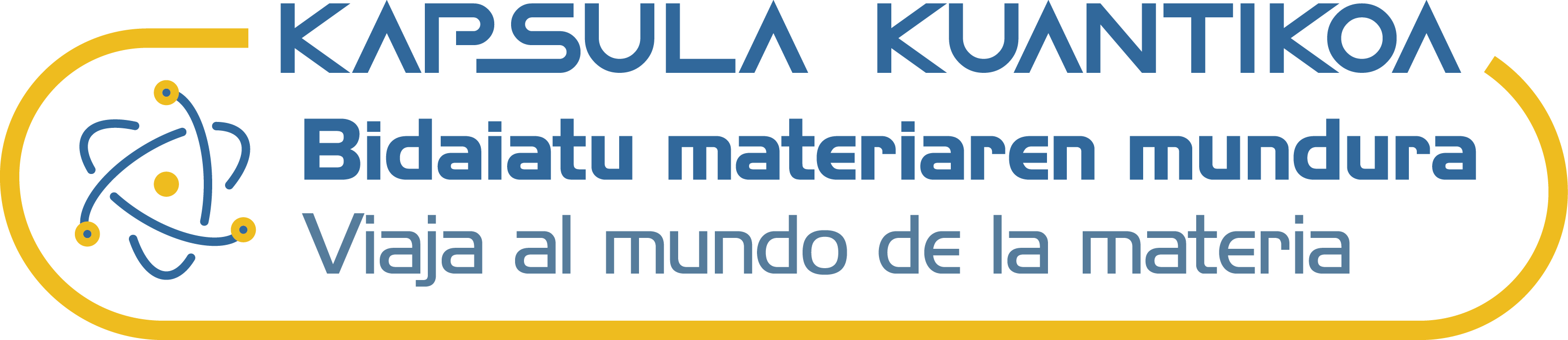 Logo Kapsula Kuantikoa - Bidaiatu materiaren mundura / Viaja al mundo de la materia